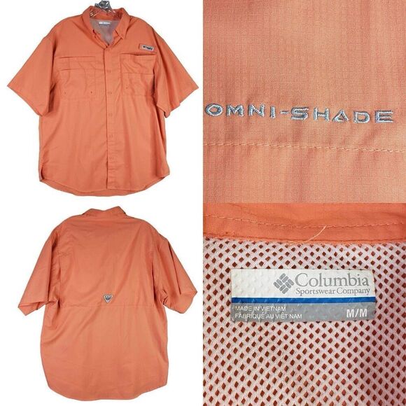 Columbia Other - Columbia Shirt Mens PFG Omni-Shade SS Button Down Medium M Orange
